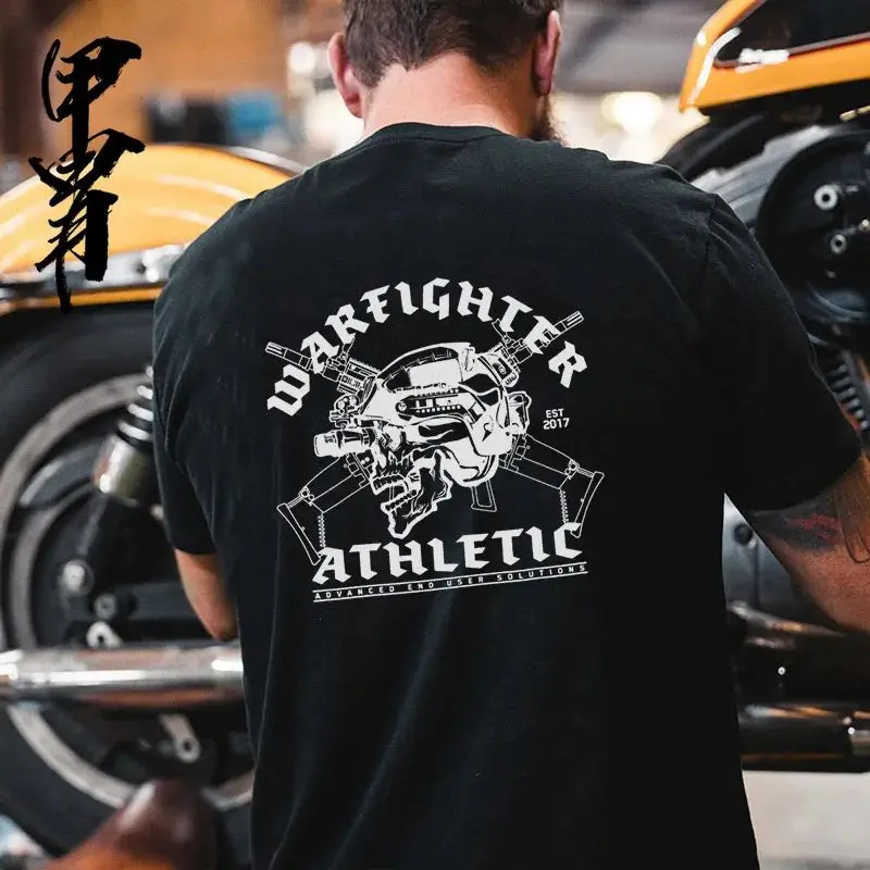 American Tough Guy Short Sleeve Tactical Military Fan Top T-Shirt Physical Training Combat T-shirt Cotton Military Fan Top