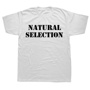 Y2K T-Shirt Natural Selection Text Printing T-shirts Evolution Graphic T Shirts Fashion Casual Streetwear Harajuku Style Tops